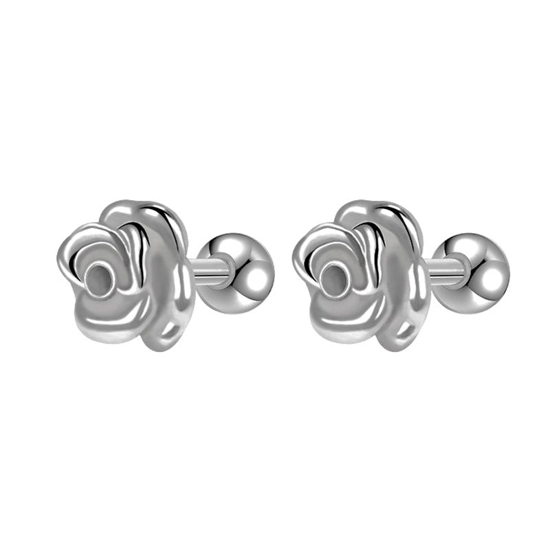 Venta al por mayor Rose Stud Set Aretes De Acero Inoxidable